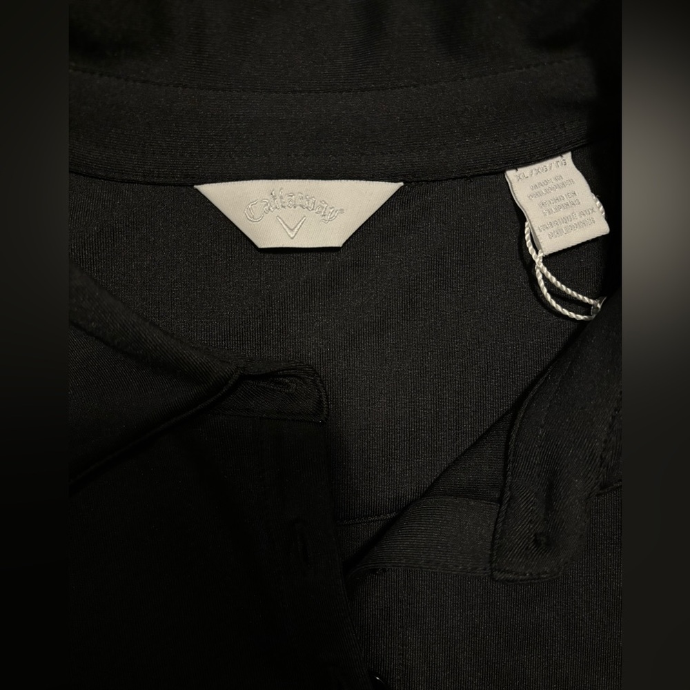 NWT Callaway black short sleeve golf shirt with unique side detailing, XL - Picture 11 of 16